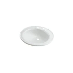 Lippert Components 17" X 20" White Drop-in ABS Oval Lavatory Sink