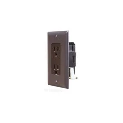RV Designer Brown AC "Self Contained" Dual Outlets With Cover-Plate