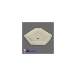 Specialty Recreation 34" X 34" Parchment Neo Angle Front Center Drain Shower Pan
