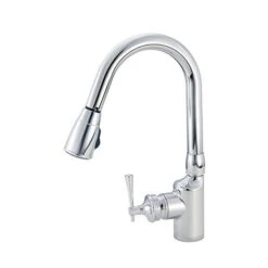 American Brass Company Chrome Front Single Lever Gooseneck Pull-Out Kitchen Kitchen Faucet
